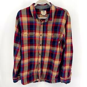 VANS Classic Fit cotton flannel plaid long sleeve button down shirt sz M